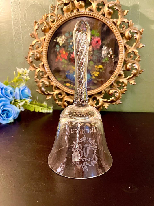 Grandma 80th Birthday Crystal Glass Bell
