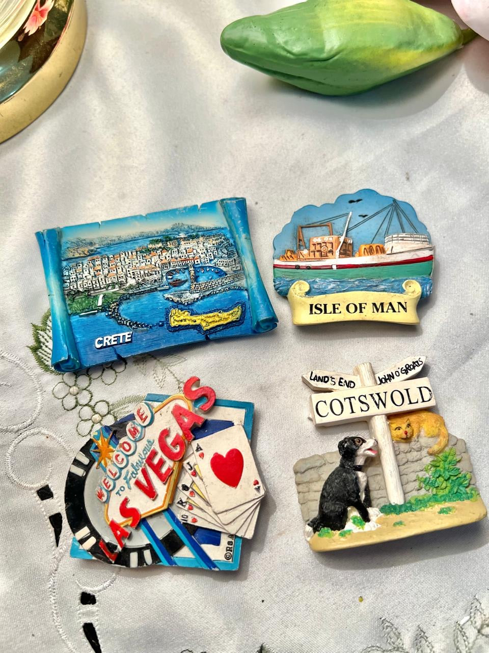 International Travel Magnet Souvenir Set – Crete, Isle of Man & More – 4 Pcs