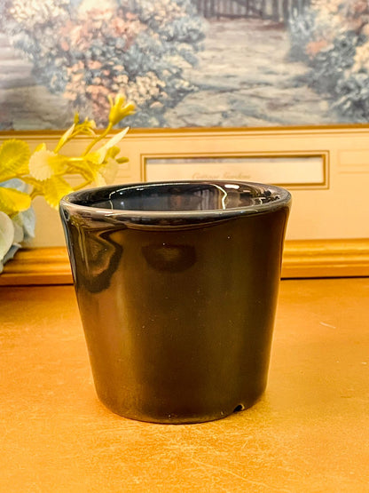 Black Glossy Ceramic Planter Minimal Indoor Plant Pot