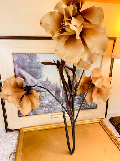 Large Beige Artificial Magnolia Flower Bouquet 22"