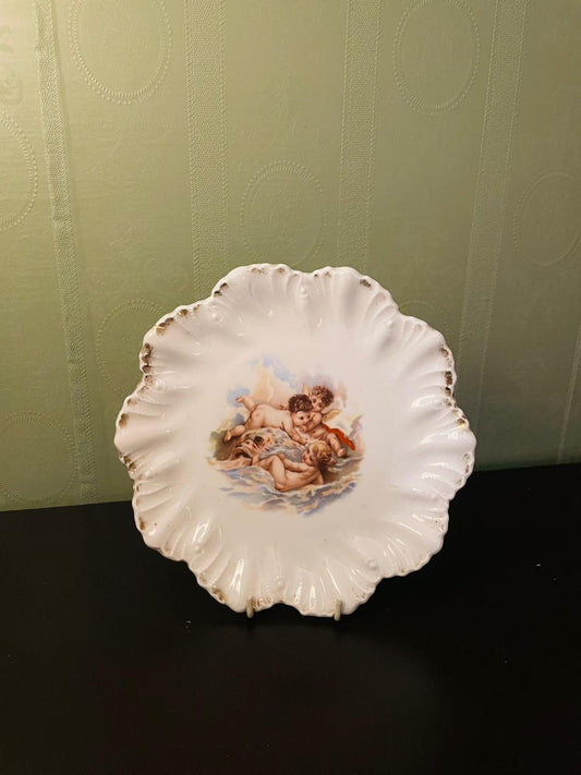 Vintage MCB Cherub Decorative Plate 9" Porcelain