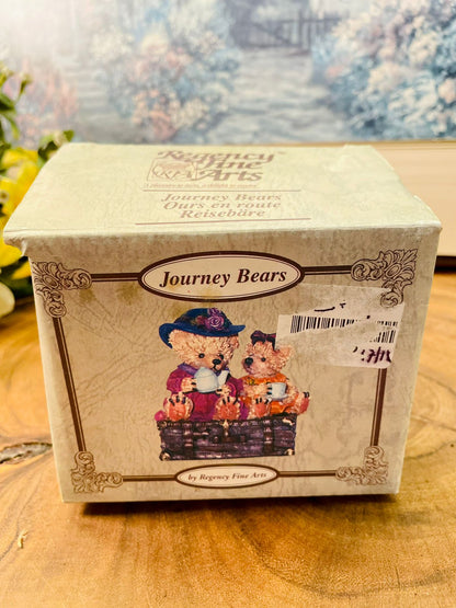 Journey Bears Vintage Teddy Bear Figurine on Trunk