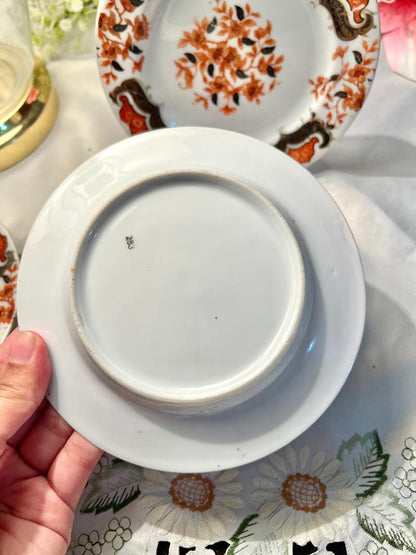 Vintage Imari-style floral Quarter Plates – Set of 6