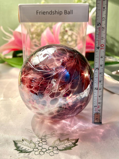 Vintage Pink Friendship Ball Crystal Ornament Approx. 8 cm