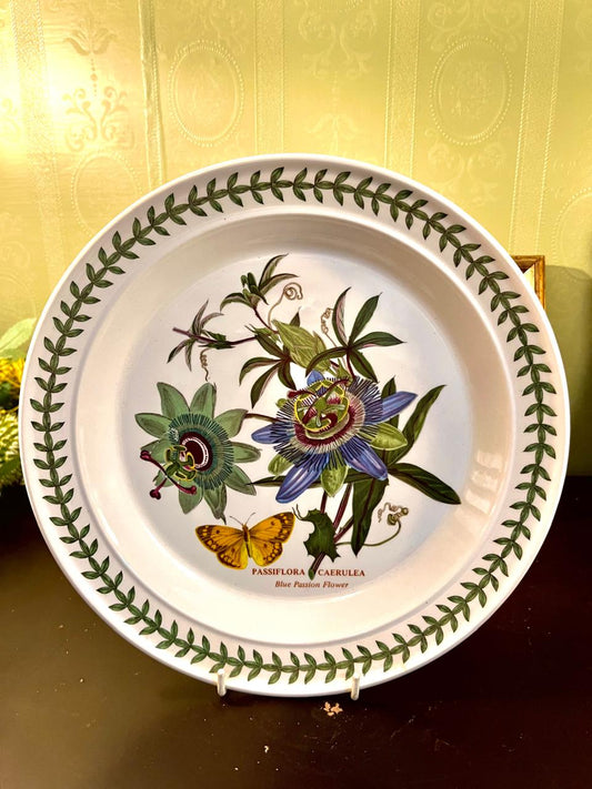 10 Inch Portmeirion Botanic Garden Blue Passion Flower Decor Plate