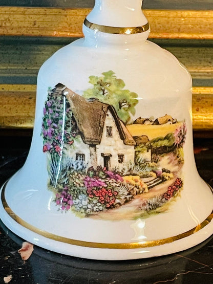 Fenton China “English Cottage Garden” Ceramic Bell – Made in England – 5 Inches Tall