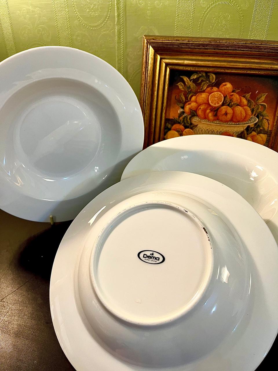 Dema Design Deep Soup Plates Set of 8 – White Porcelain Pasta Bowls