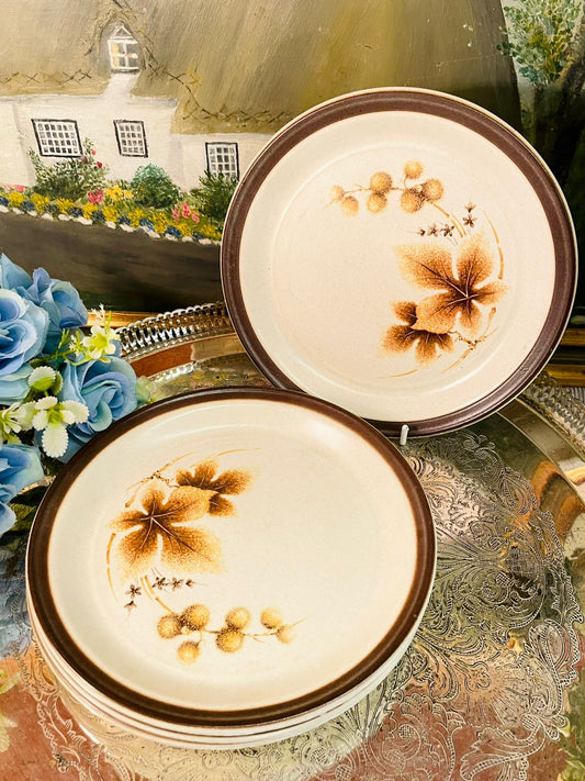 Vintage Floral Dessert Plates – English Bone China Style, 4-Piece