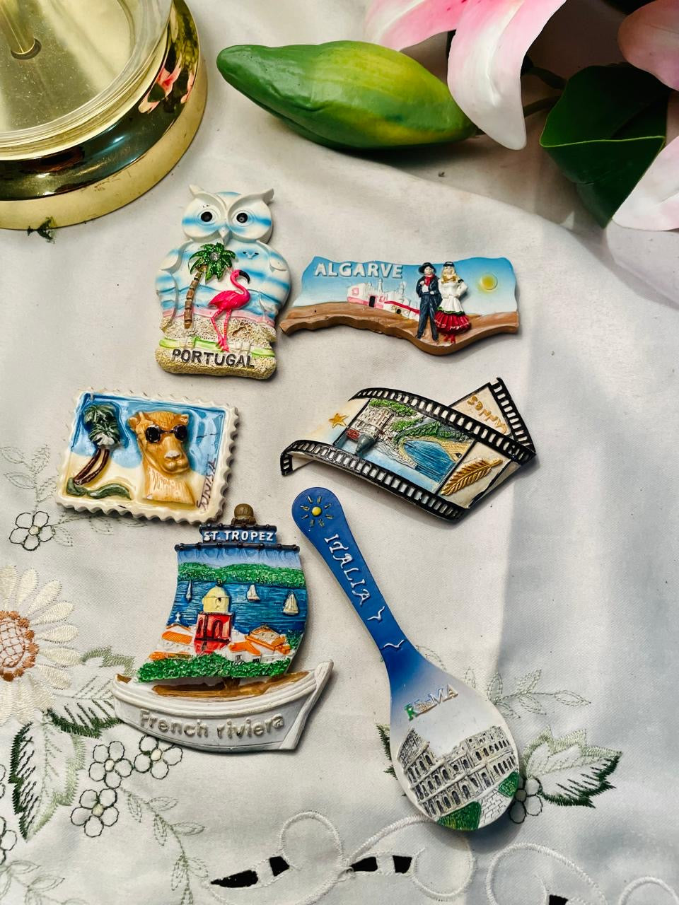 European Travel Souvenir Magnet  Pieces Set of 6