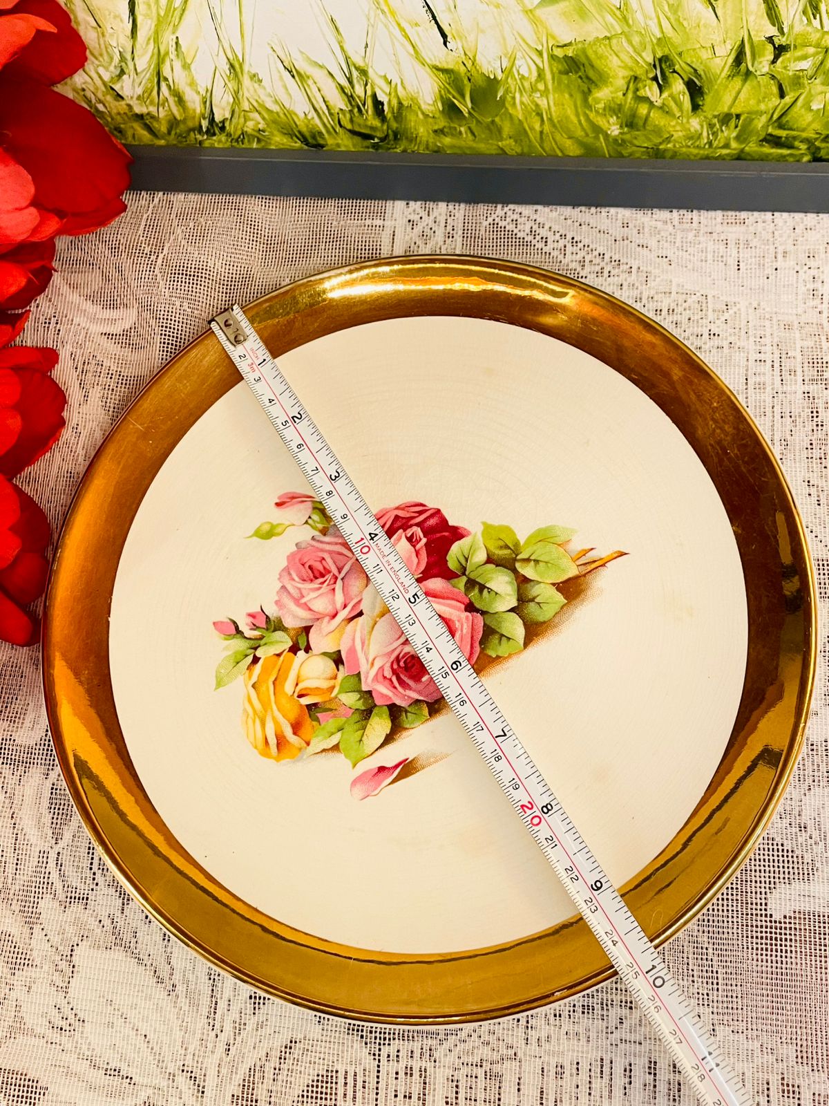 Royal Winton Grimwades Floral Plate Gold Rim 10 Inch