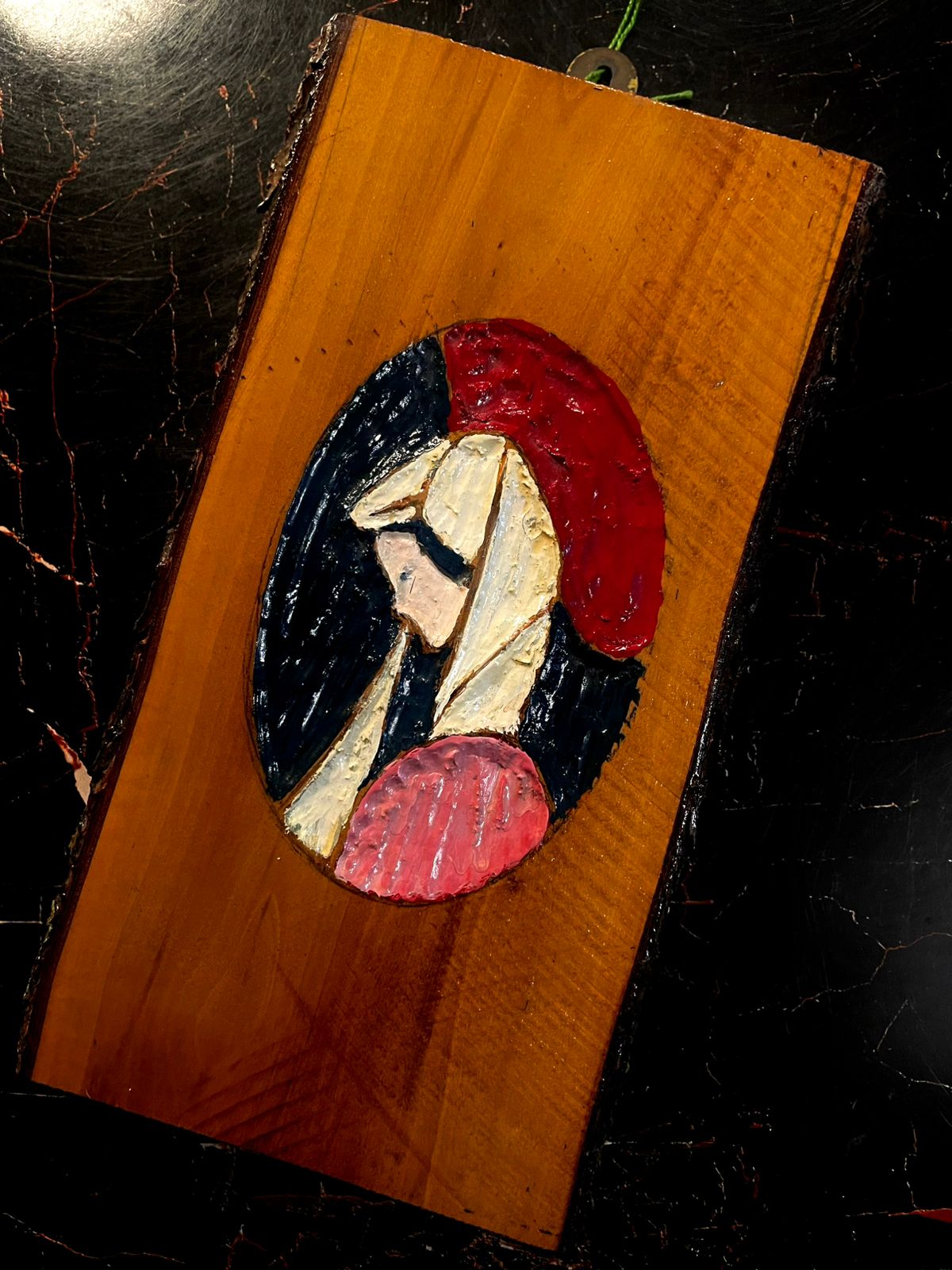 Vintage Abstract Wooden Wall Plaque – Mid Century Style Art