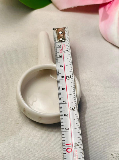 Vintage White Ceramic Mini Scoop Approx. 8 cm