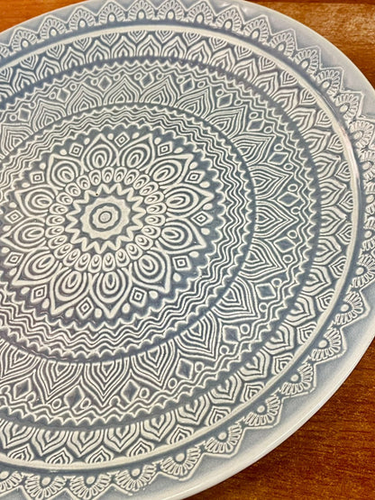 Moroccan Mandala Decorative Platter– Large Boho Ceramic