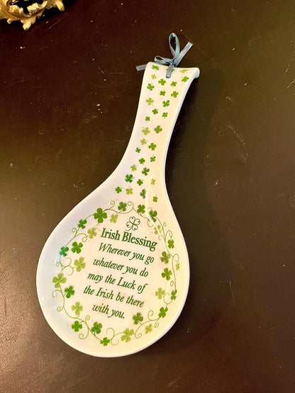 Irish Blessing Ceramic Spoon Rest