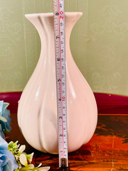 White Sculptural Ceramic Vase – 8 Inch