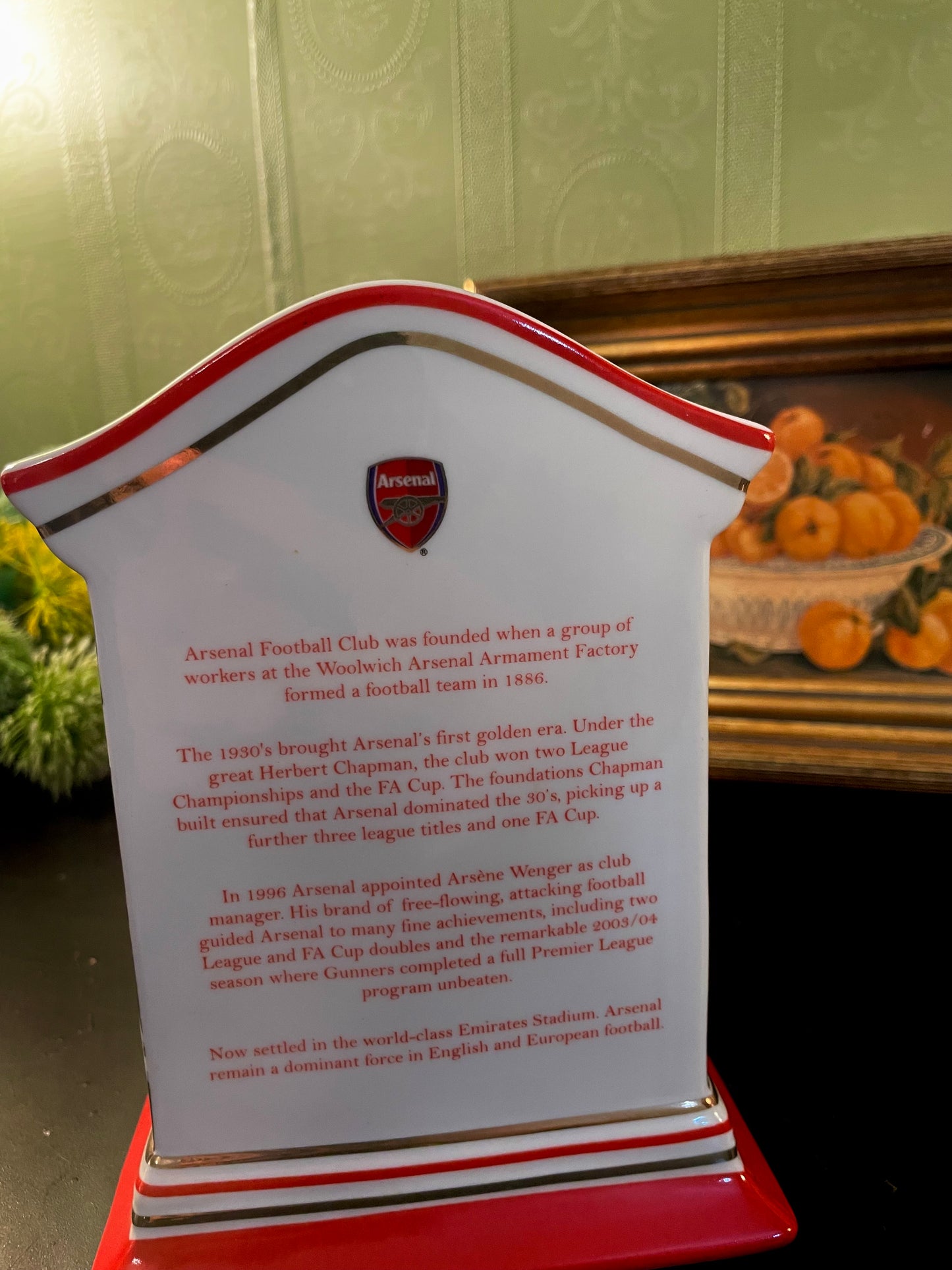 Arsenal Football Club Ceramic Mantel Clock 7 Inch