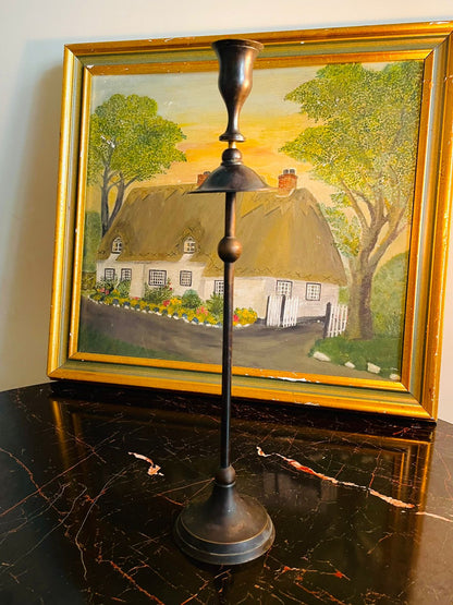 Tall Vintage brass Candlestick – Elegant Slim Candle Holder