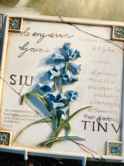 Marks & Spencer St Michael Handpainted Wall Plaque – Blue Flower Design (Vintage 1996) (18 cm)