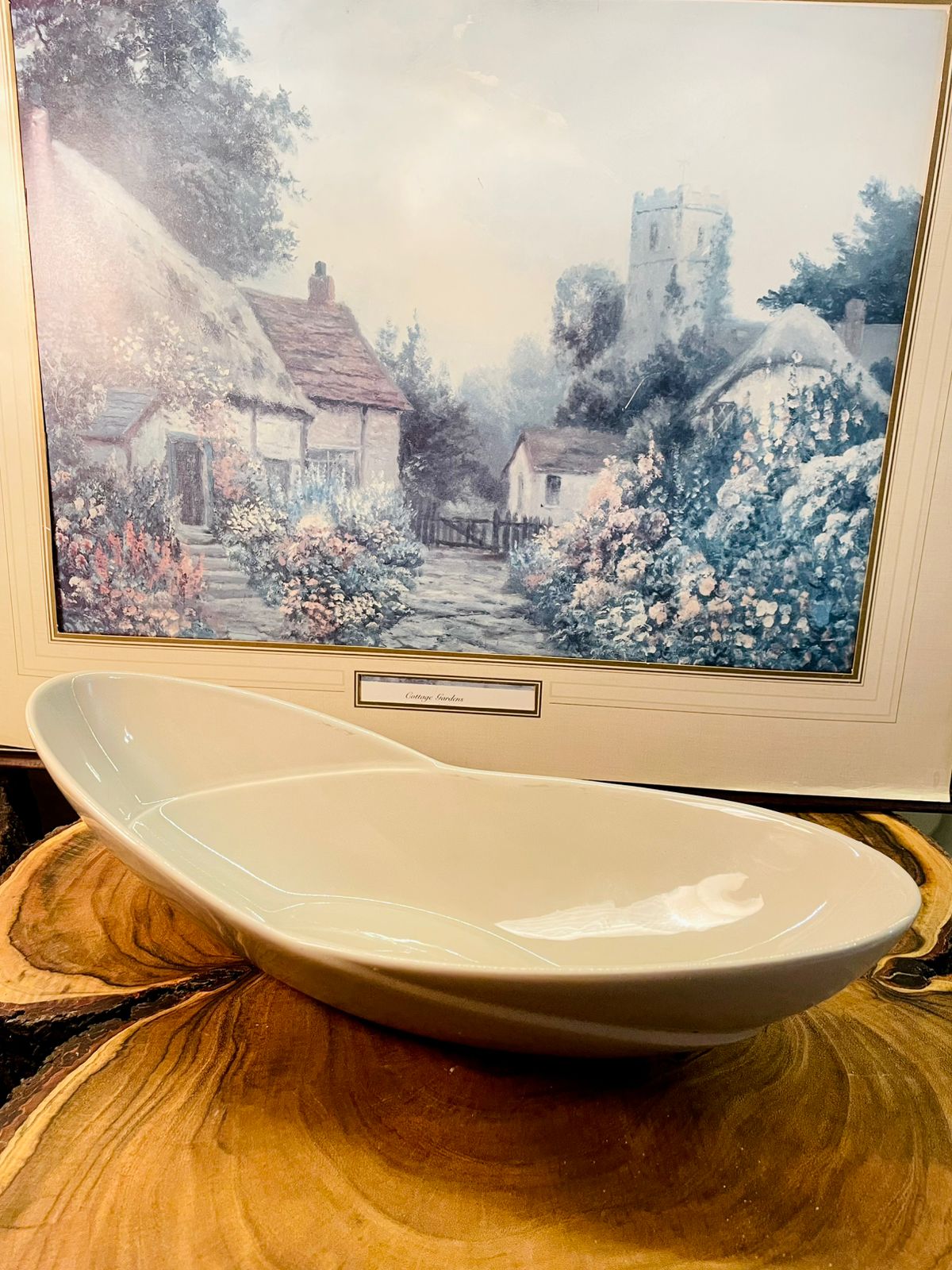 Modern White Porcelain Serving Bowl Minimalist Dish