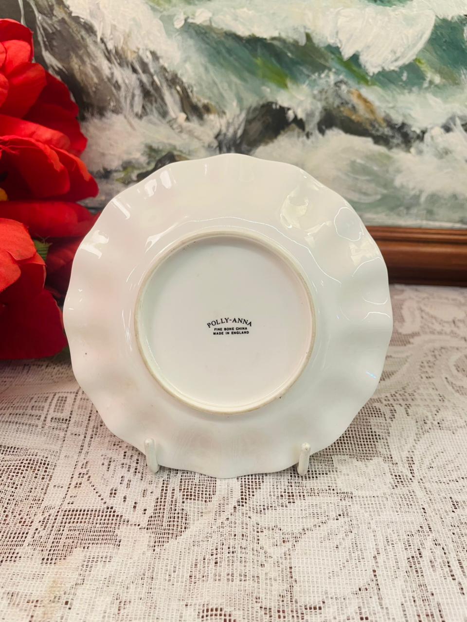 Polly-Anna Ruby Anniversary Rose Bone China Plate 5 inch
