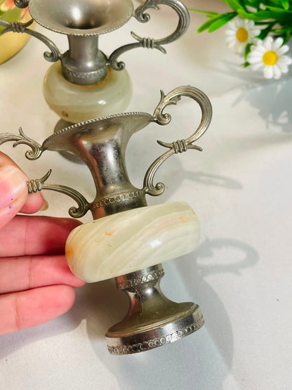 Silver-Tone Miniature Ewer Jugs – 2 Pieces, 9 cm