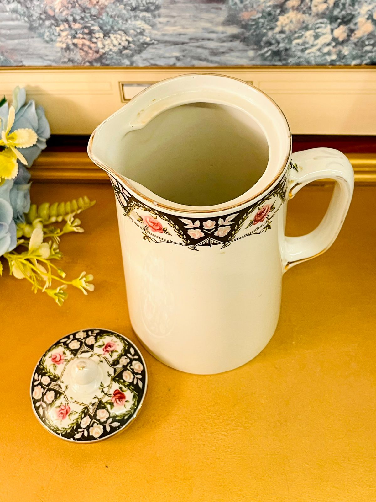 Wedgwood England Vintage Floral Jug Bone China