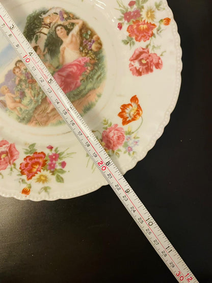Vintage Victoria Austria Floral Cherub Plates Set of 2