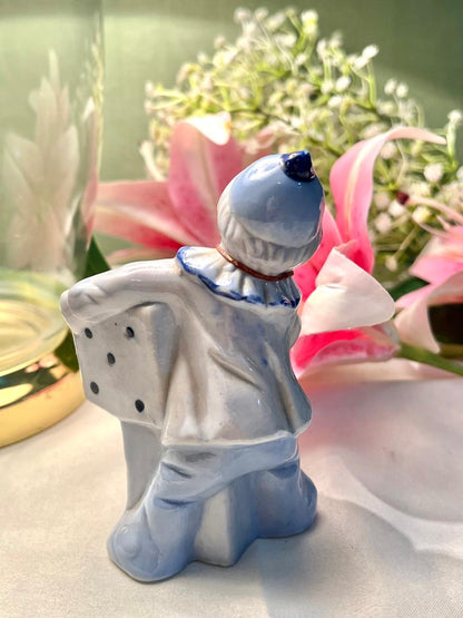 Blue & White Child Figurine Holding Dice 11cm