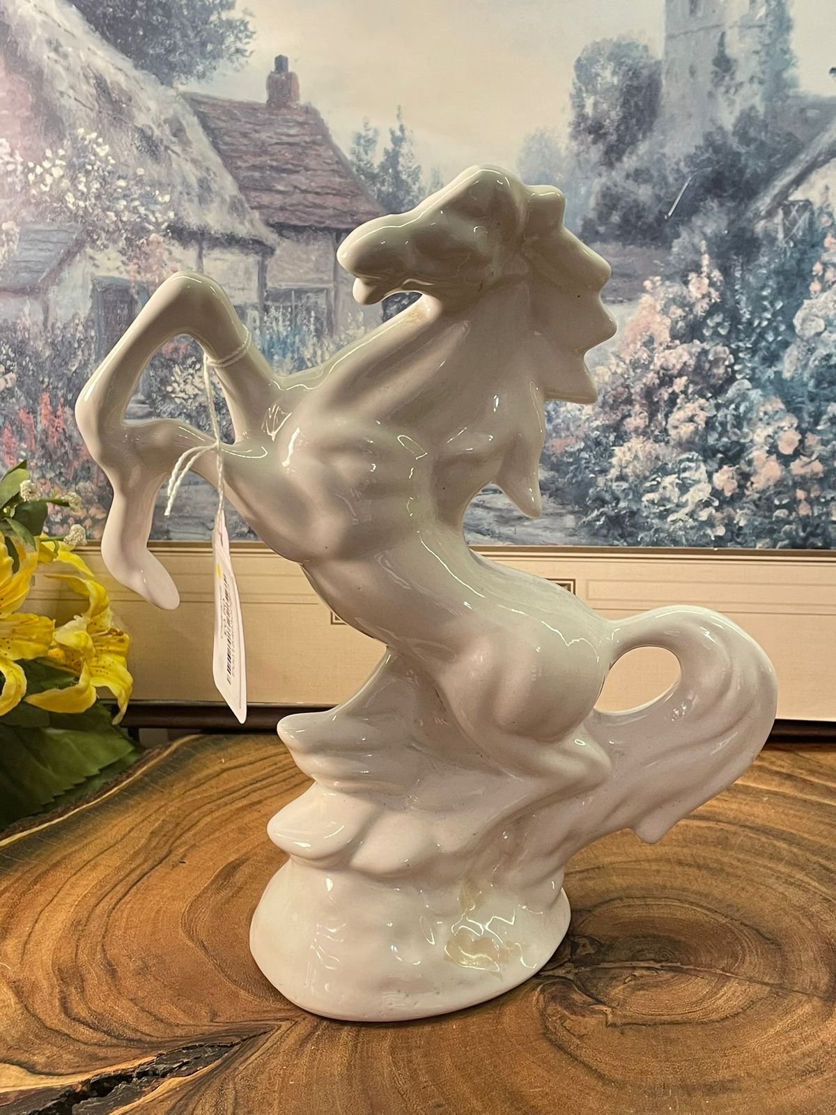 Vintage White Porcelain Horse Figurine