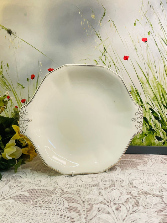 Alfred Meakin England Silver Trim Serving Plate
