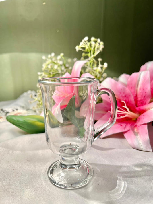 Clear Crystal Pedestal Mug 4.5"