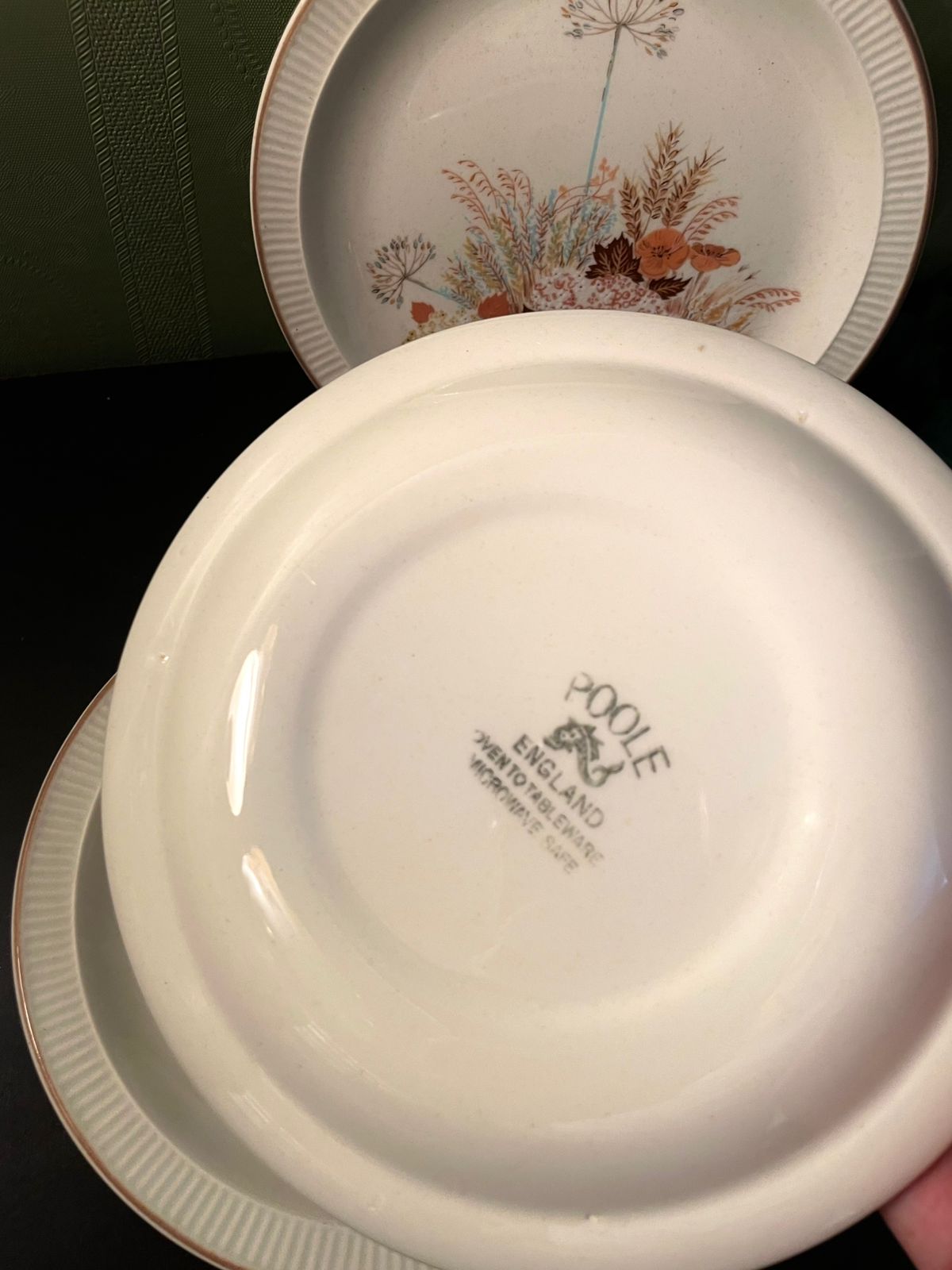 Poole Pottery Autumn Floral Plates Set of 4 – 8 Inch
