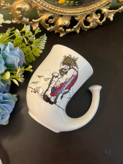 Novelty Scottish Highland Man Ceramic Mug with Curved Handle