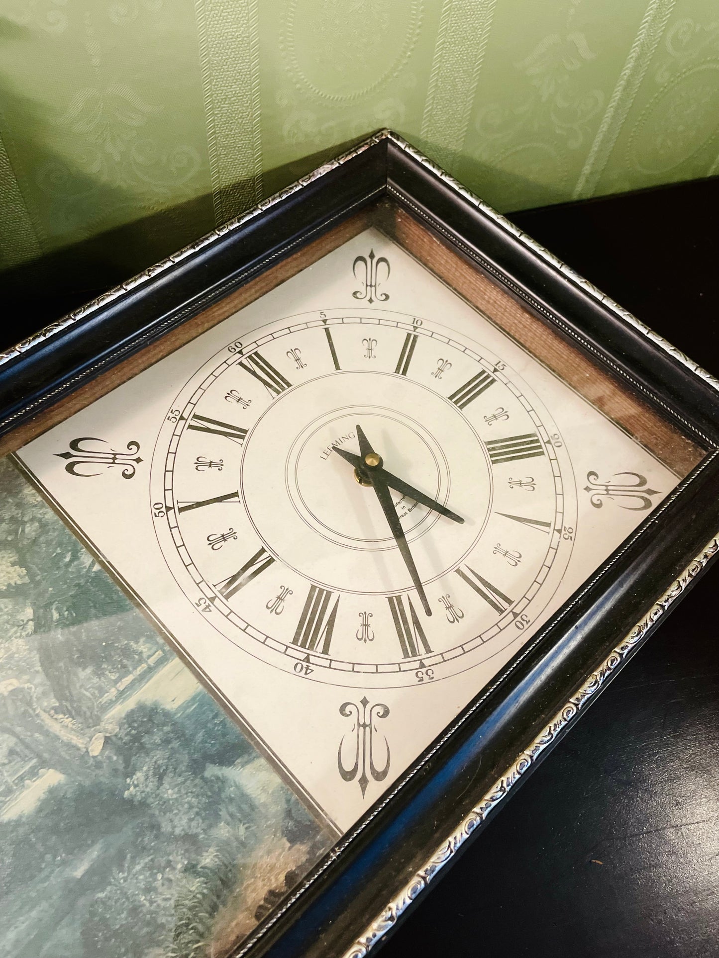 RARE FIND Lefming Picture Wall Clock 24 Inch Landscape Frame
