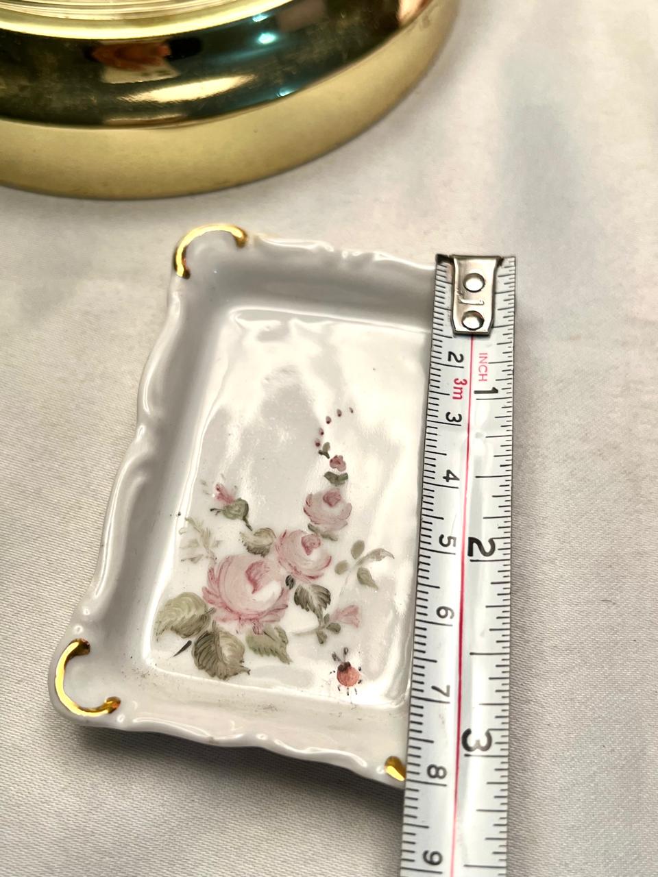 Charlotte Gillatt Hand-Painted Floral Trinket Dish with Ladybird Approx. 8 cm