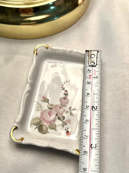 Charlotte Gillatt Hand-Painted Floral Trinket Dish with Ladybird Approx. 8 cm