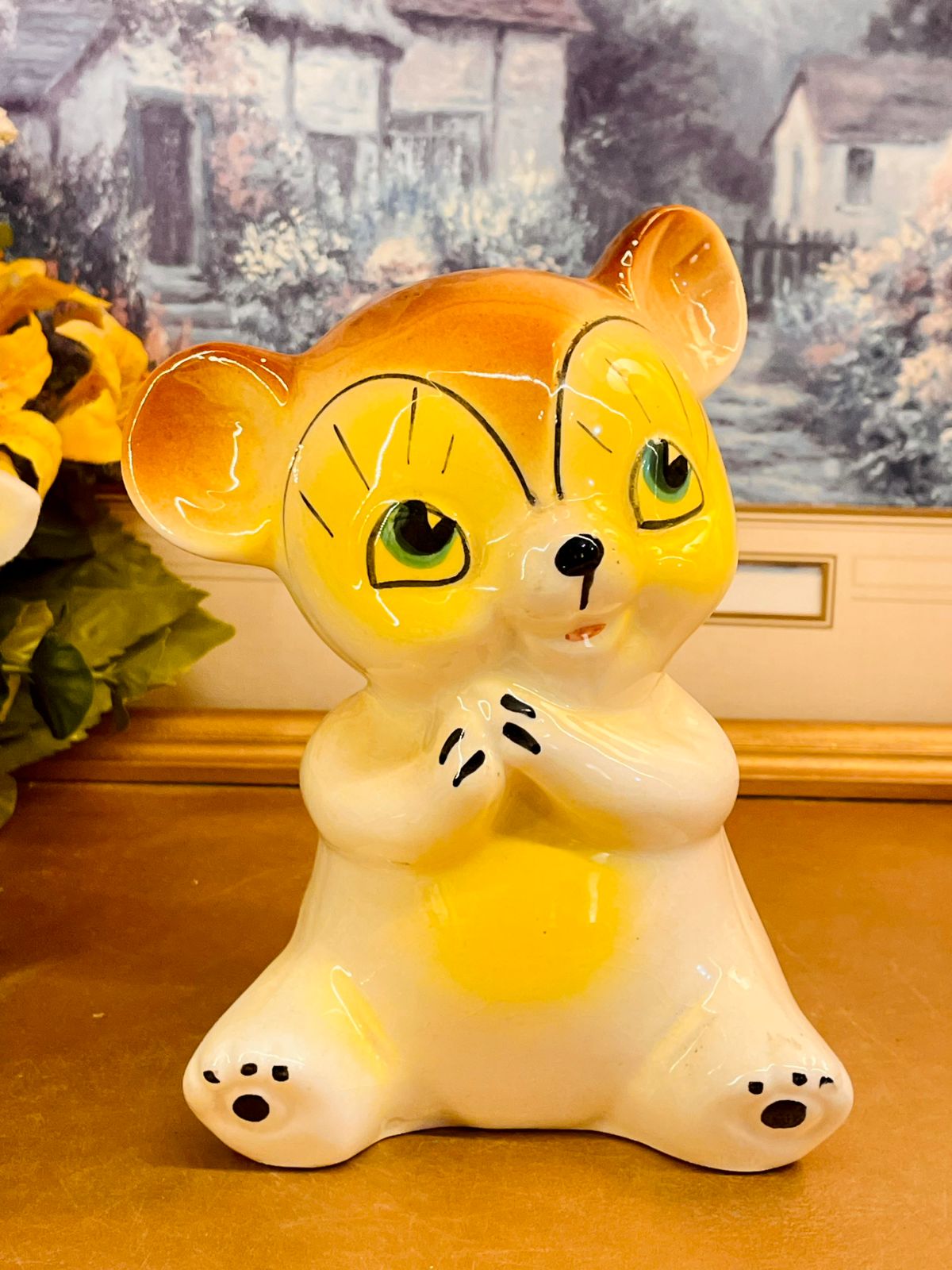 5.5 inches Vintage Ceramic Mouse Money Box Piggy Bank Ornament