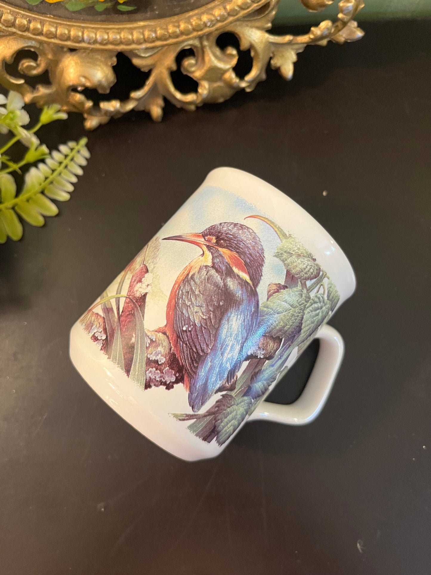 Vintage Kingfisher Bird Ceramic Mug