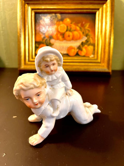 Vintage Porcelain Crawling Children Figurine – 4 Inch