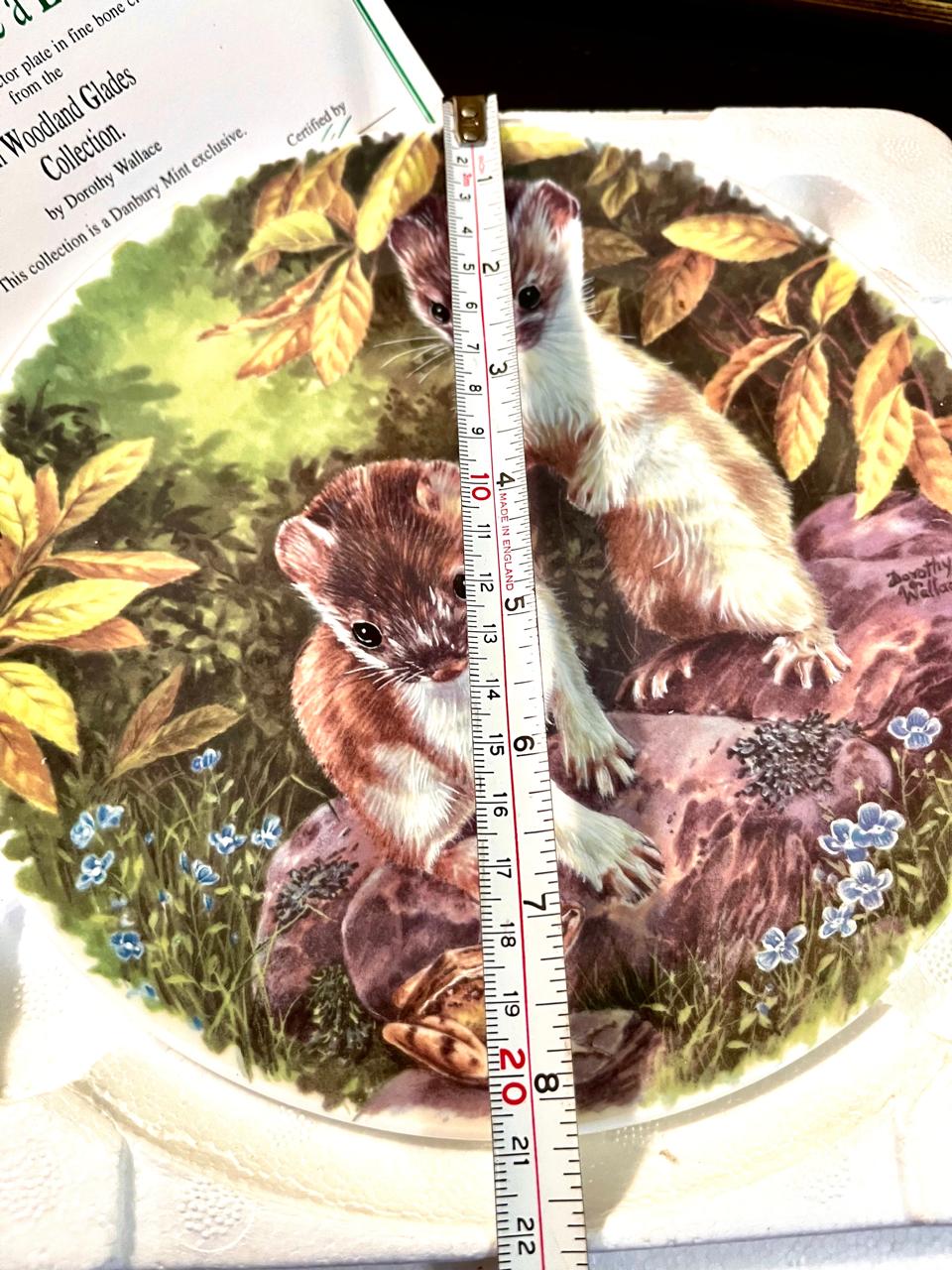 Wedgwood Boxed Decorative Plate Danbury Mint Woodland Glades Stoat Plate 20 cm
