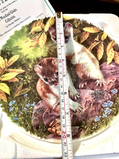 Wedgwood Boxed Decorative Plate Danbury Mint Woodland Glades Stoat Plate 20 cm