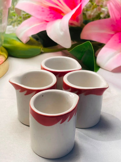 Set of 4 Vintage J.E. Heath Vitrified Ceramic Mini milk pot Approx. 5 cm