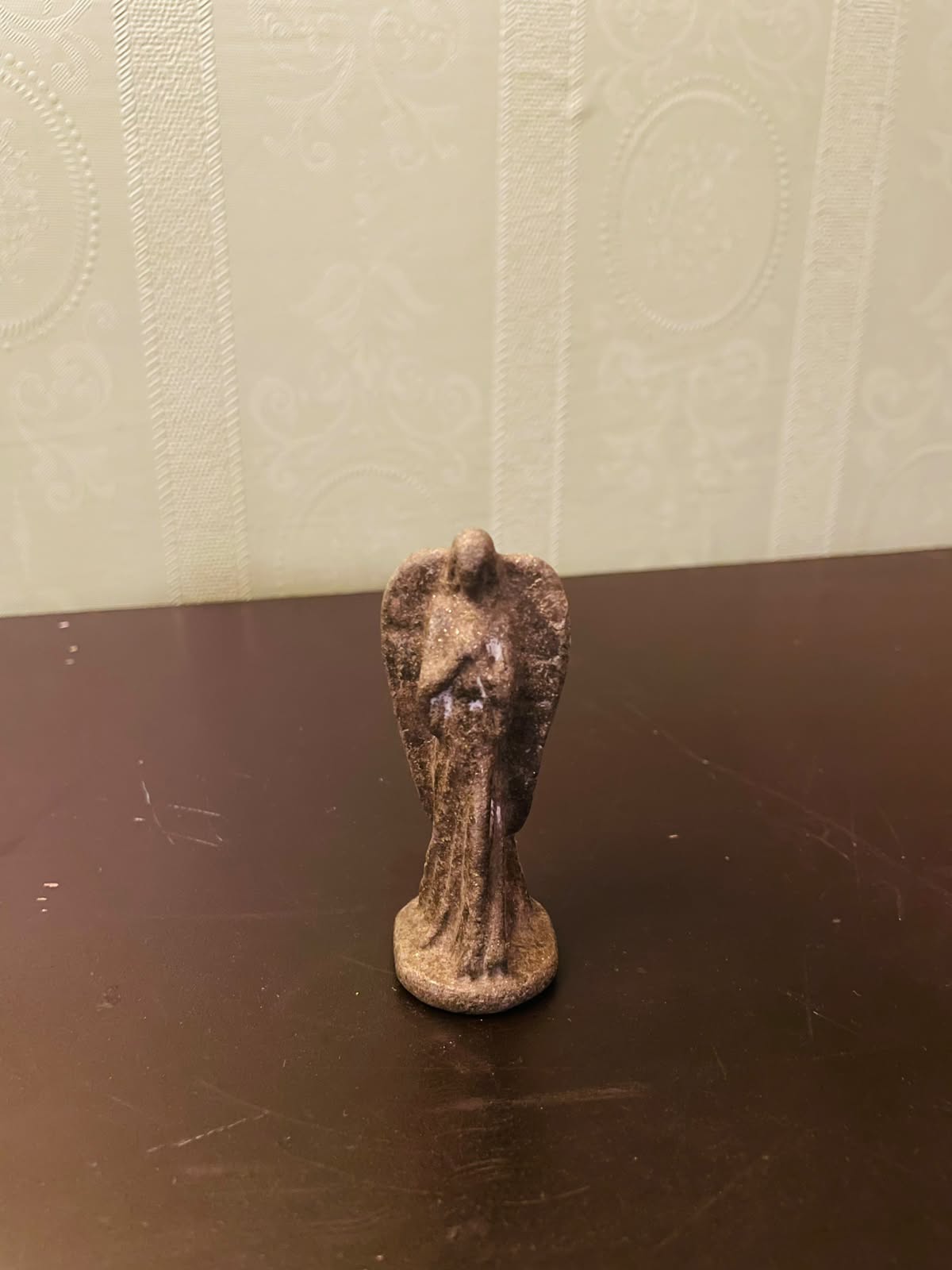Vintage Angel Figurine brass Stone Effect Statue