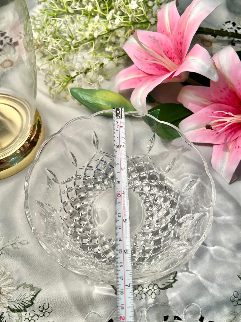 Vintage Cut Crystal Large Serving Bowl – 7 Inch
