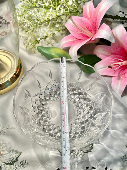 Vintage Cut Crystal Large Serving Bowl – 7 Inch