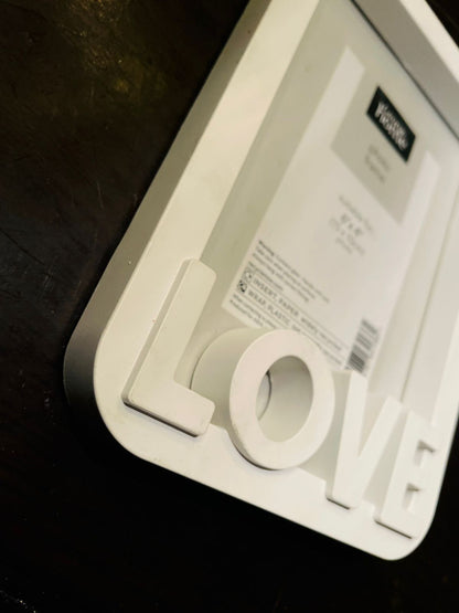 Modern LOVE Photo Frame – White Minimalist Home Decor