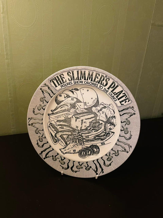 Vintage Slimmer’s Plate Calorie Guide Decorative Plate 10"