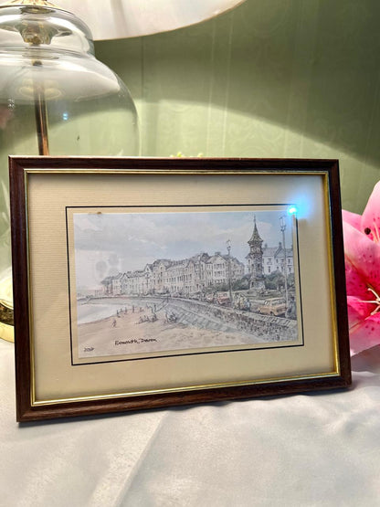 Exmouth Devon Framed Painting Brown Frame Approx. 25 cm