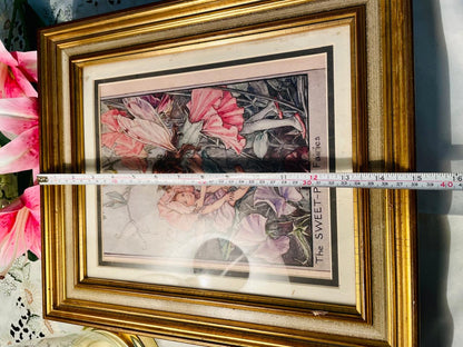 The Sweet-Pea Fairies Framed Painting Gold-Tone Frame 40 cm