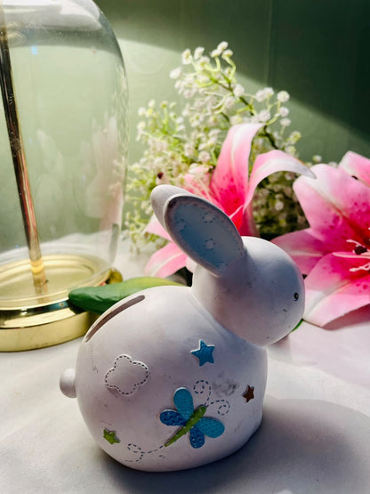 Vintage White Rabbit Money Bank, Approx. 12 cm